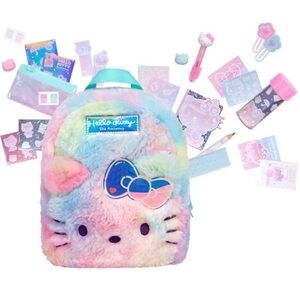 Hello Kitty Real Littles Pastel Rainbow Plush Backpack with accessories